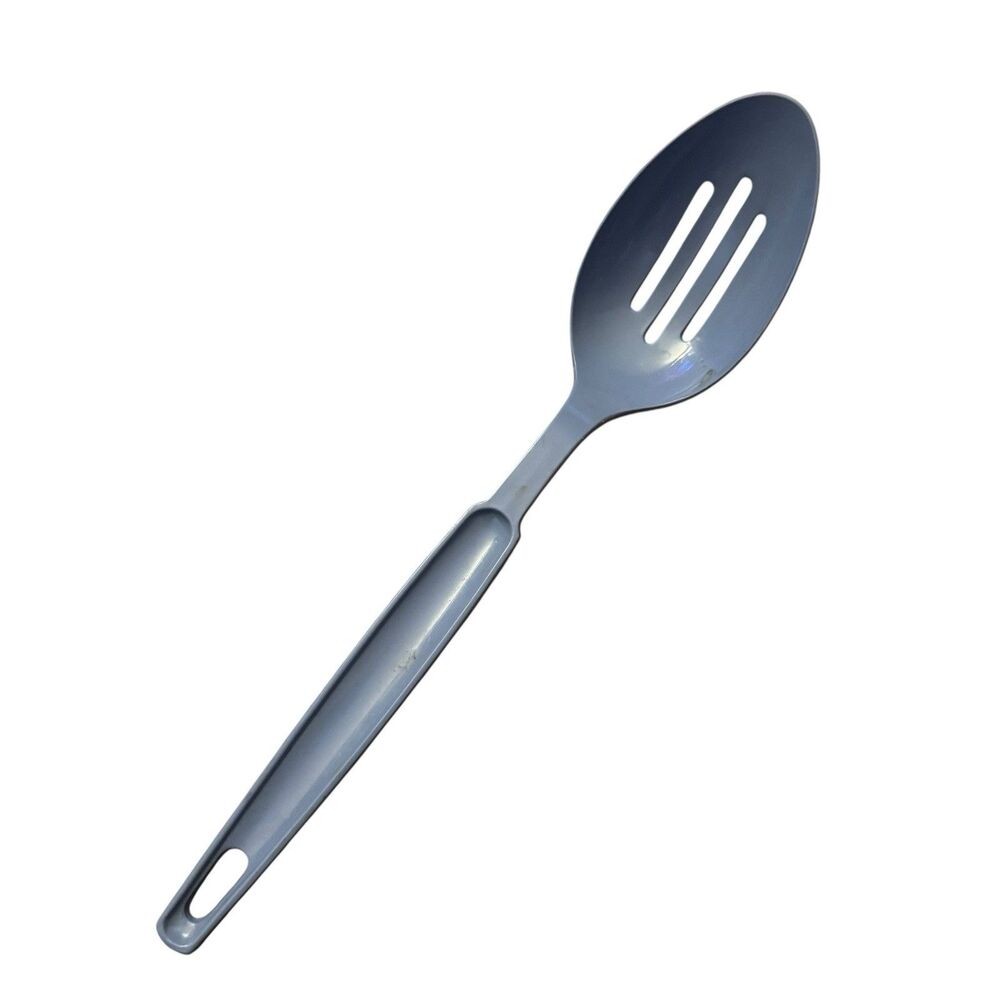 Vintage Ekco‎ Nylon Plastic Slotted Serving Spoon Server USA Light Blue